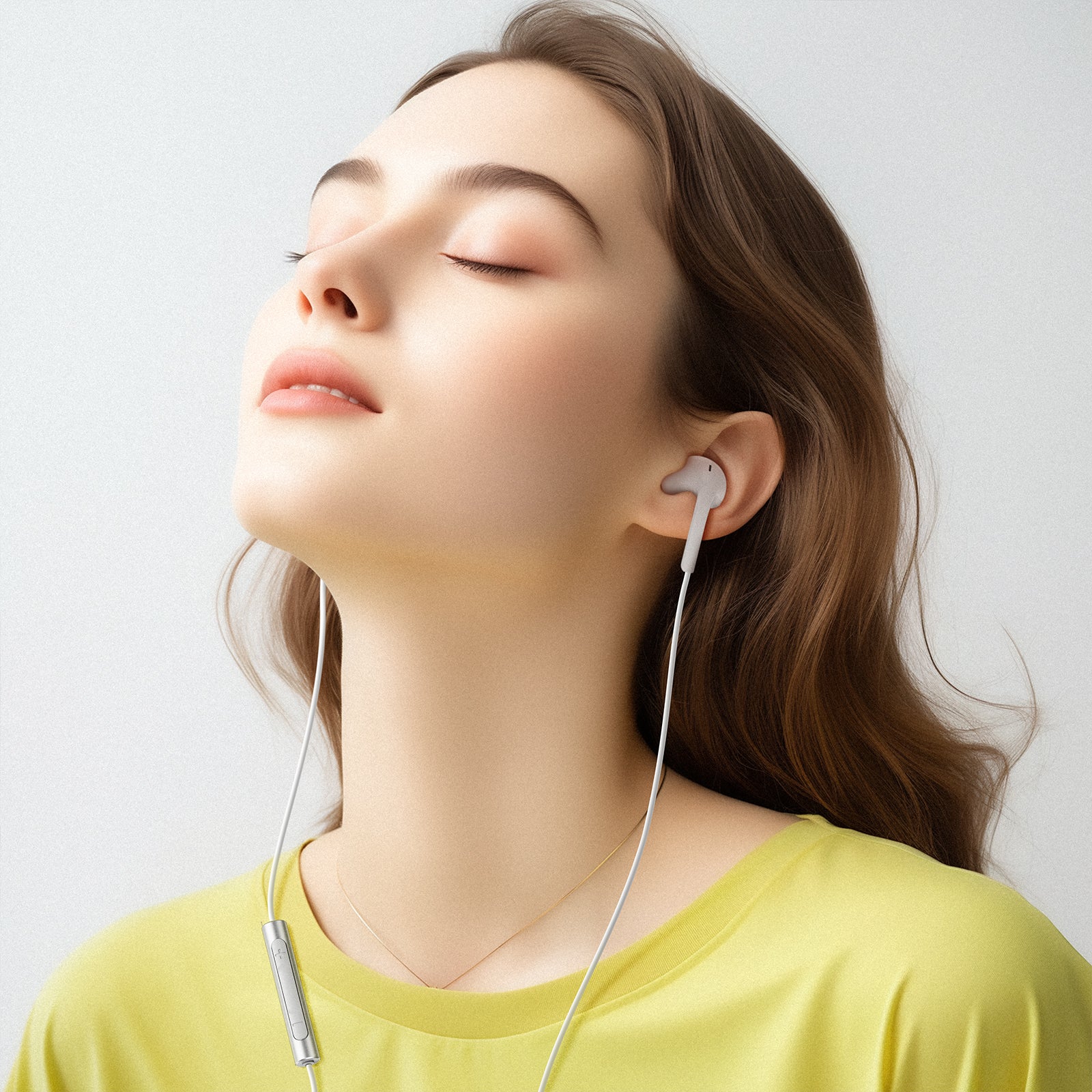 ACEFAST L7 USB-C Semi-in-ear Silicone Wired Earphones with Mic White