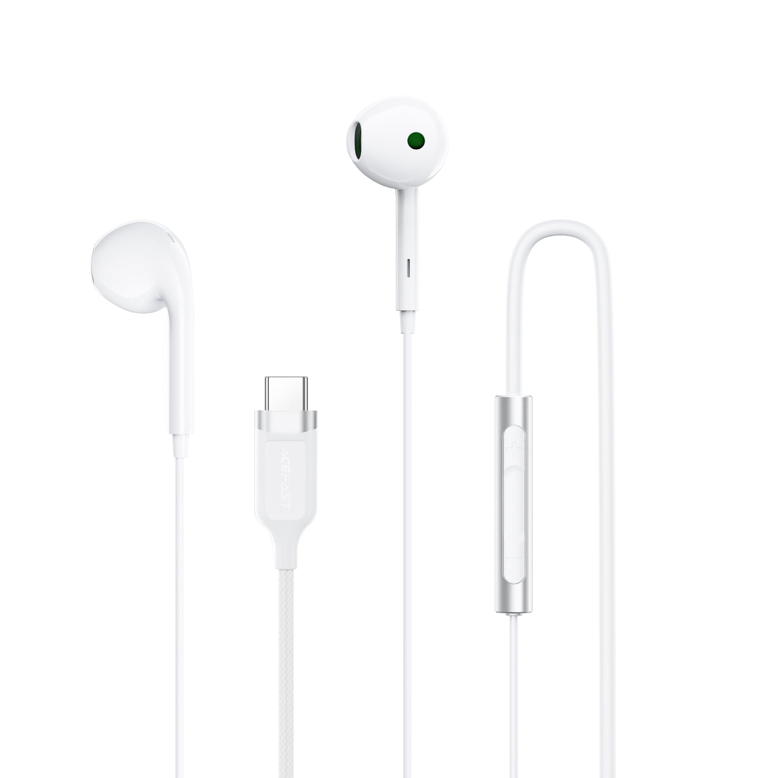 ACEFAST L7 USB-C Semi-in-ear Silicone Wired Earphones with Mic White