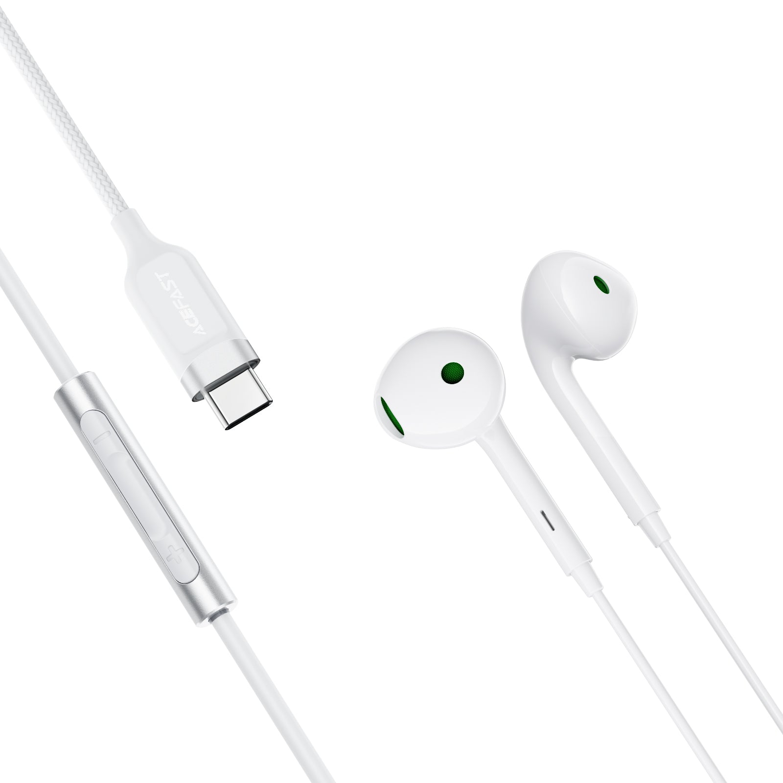 ACEFAST L7 USB-C Semi-in-ear Silicone Wired Earphones with Mic White