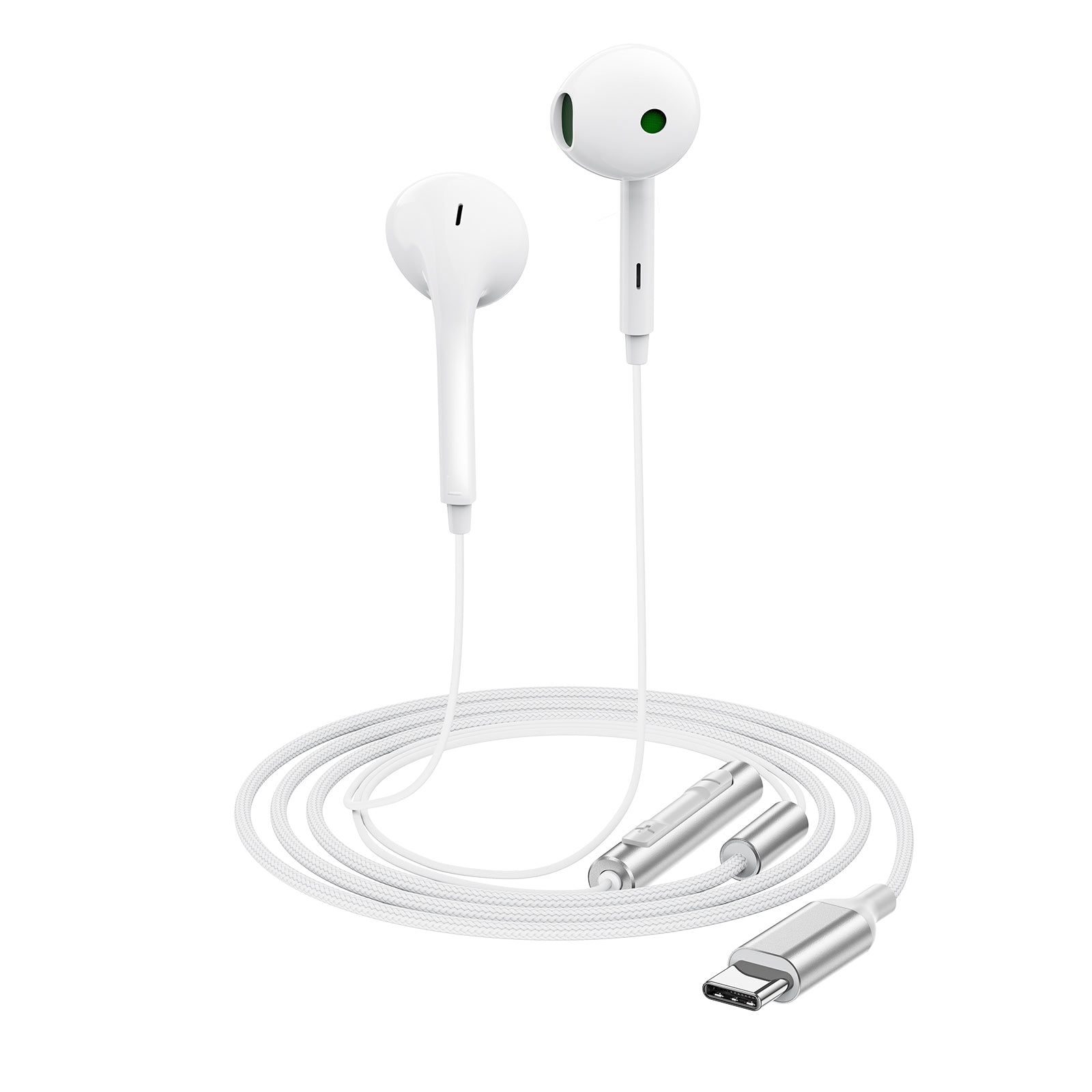ACEFAST L7 USB-C Semi-in-ear Silicone Wired Earphones with Mic White