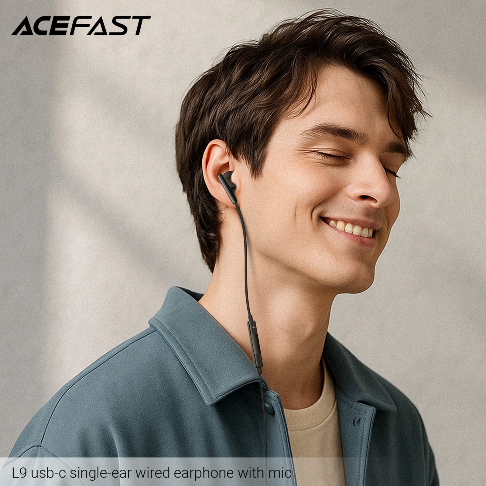 ACEFAST L9 USB-C Single-Ear Wired Earphones with Mic