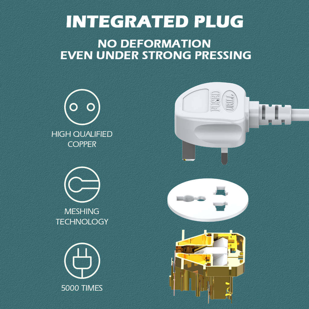 LDNIO 3 AC Outlets 4 USB Power Strip SC3416 - Hugmie