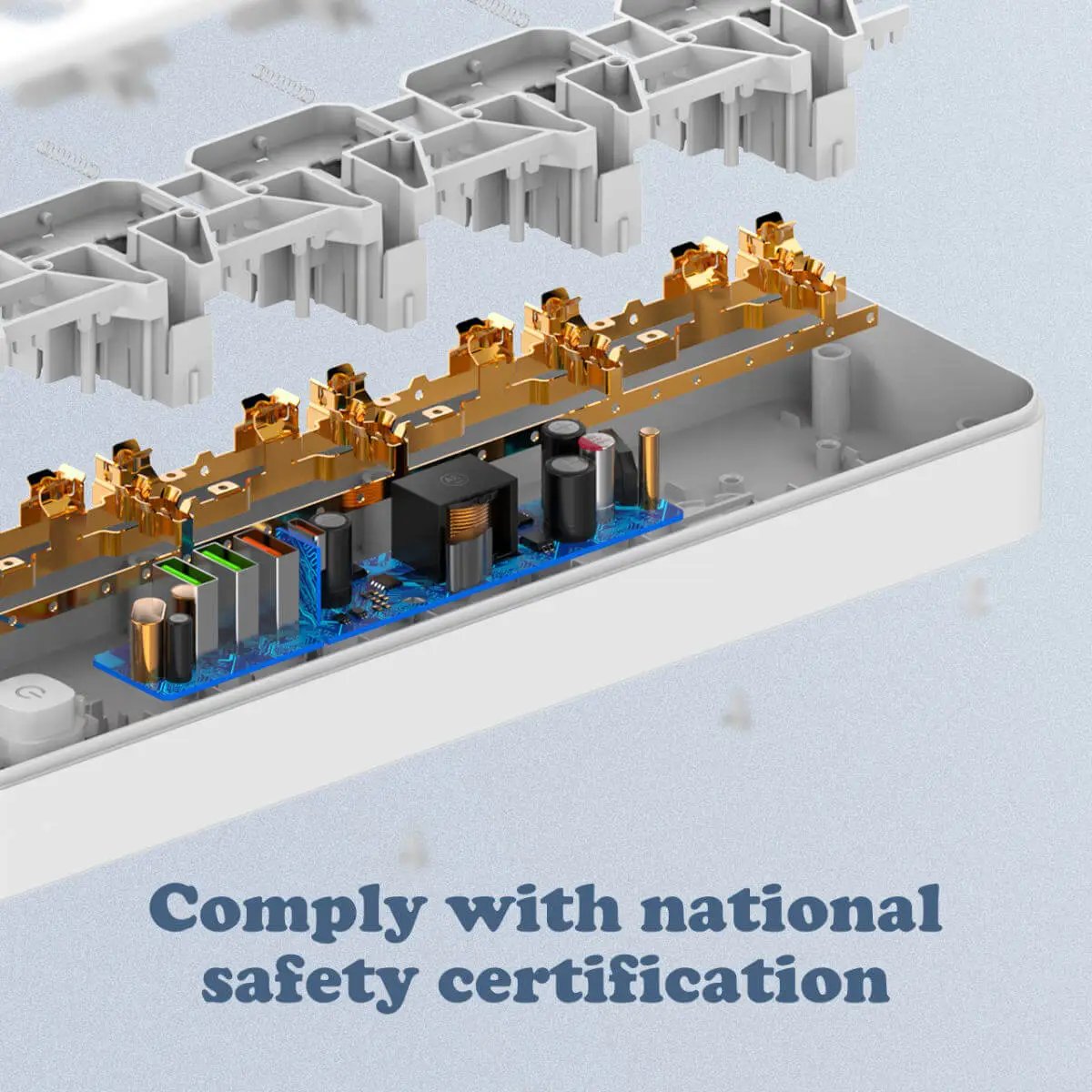LDNIO SC5415 Power Strip complies with national safety certifications, ensuring high standards of electrical safety and reliability for users.