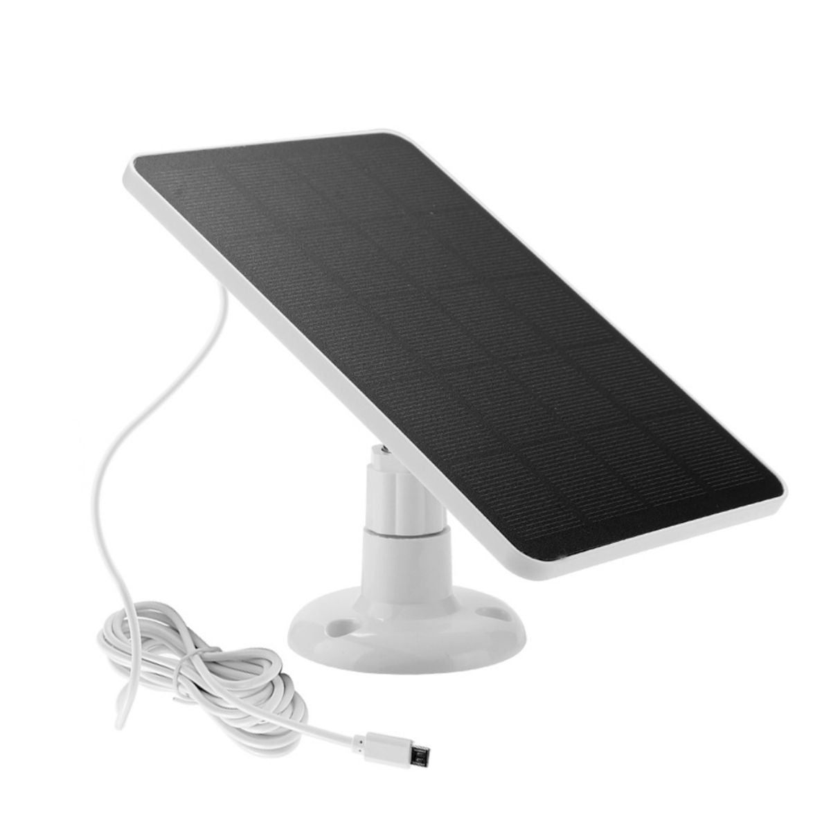 Solar panel with USB cable for LP001 Security Camera. Enables sustainable power supply for uninterrupted surveillance without frequent recharging.