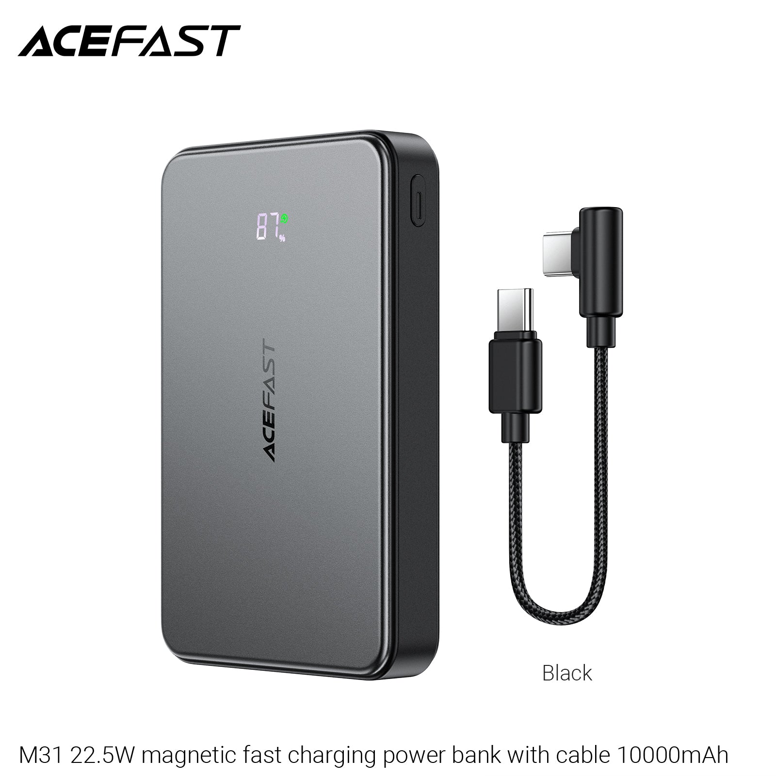 ACEFAST M31 22.5W Magnetic Fast Charging Power Bank with Cable 10000mAh