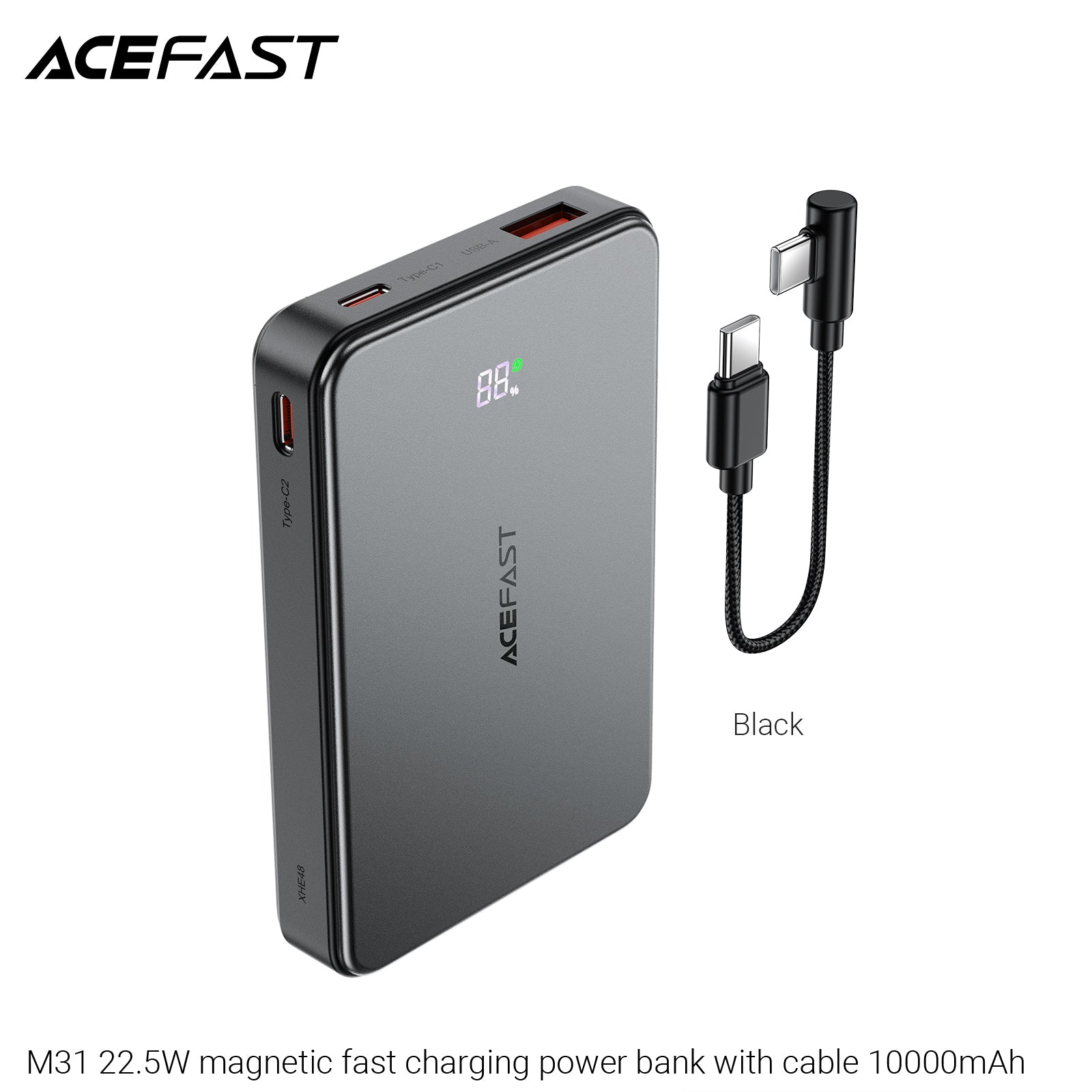 ACEFAST M31 22.5W Magnetic Fast Charging Power Bank with Cable 10000mAh