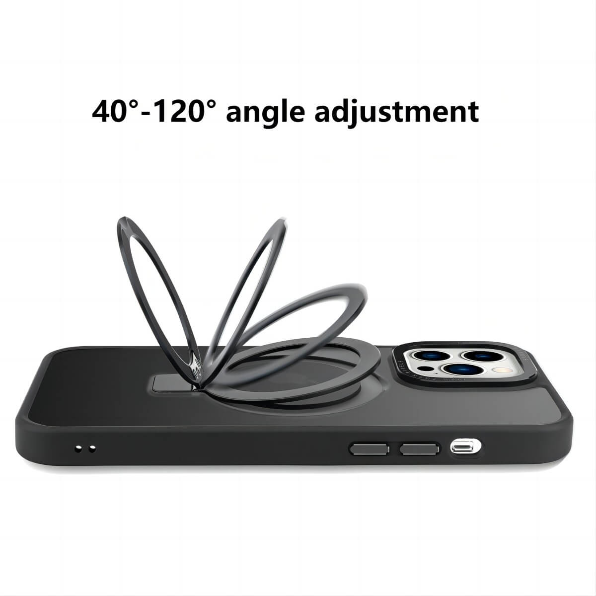 MagRing Shell Magsafe Magnetic iPhone Stand Case-Adjustable-Hugmie