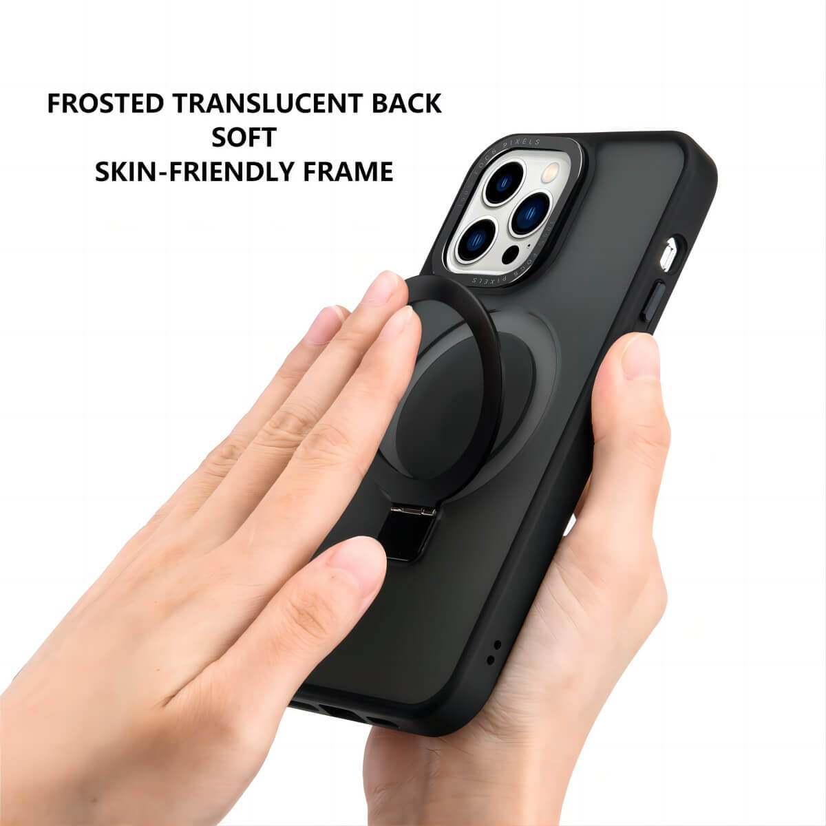 MagRing Shell Magsafe Magnetic iPhone Stand Case-Skin Friendly-Hugmie