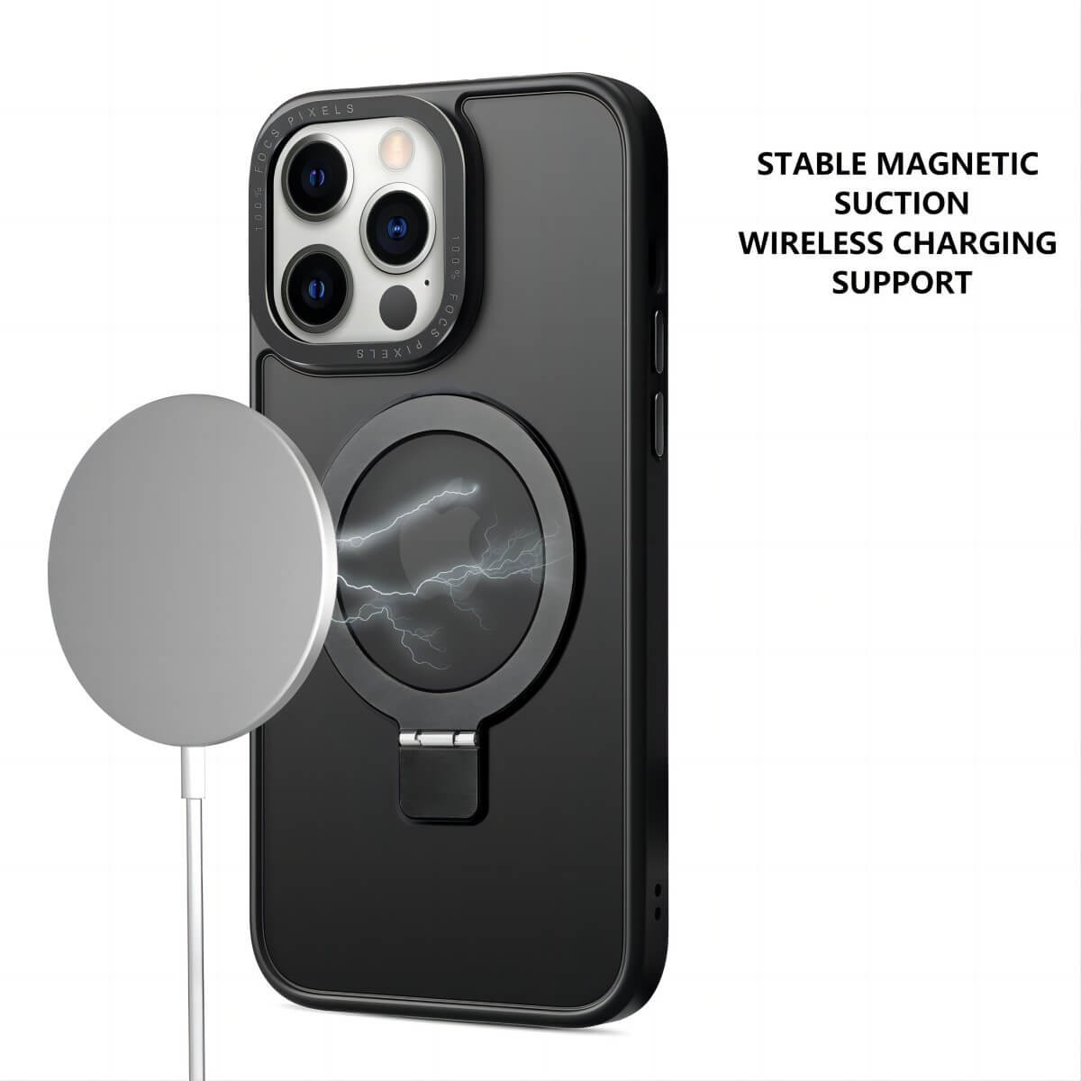 MagRing Shell Magsafe Magnetic iPhone Stand Case-Magnetic Suction-Hugmie