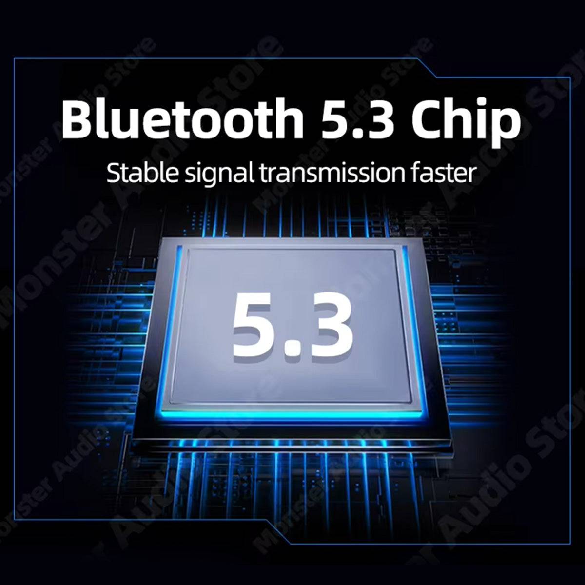 Bluetooth 5.3 chip in MONSTER XKH03 ANC Bluetooth Wireless Headphones, ensuring stable and fast signal transmission for seamless wireless connectivity.