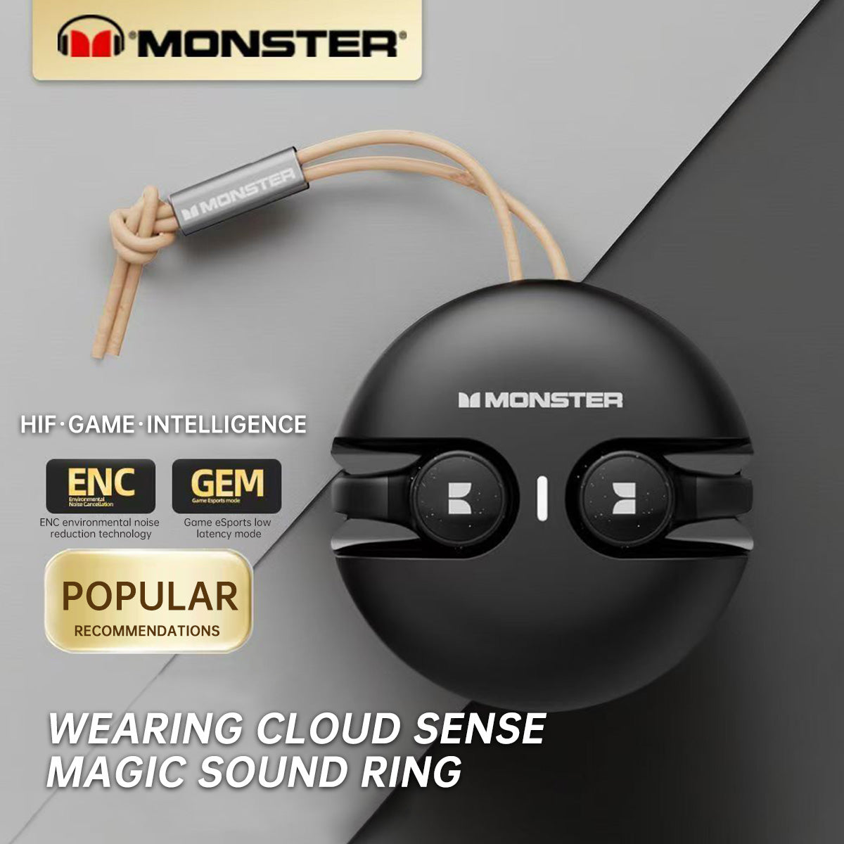 MONSTER XKT21 Ear Clip Air Conduction Wireless Earphones - Hugmie