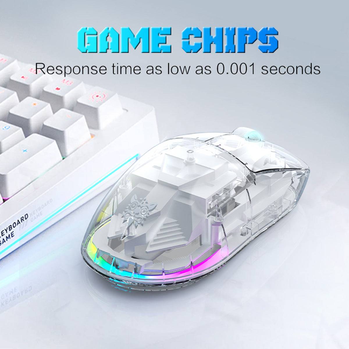 ONIKUMA CW926 Gaming Mouse with advanced game chips, ensuring a fast response time of 0.001 seconds for precision gaming performance.
