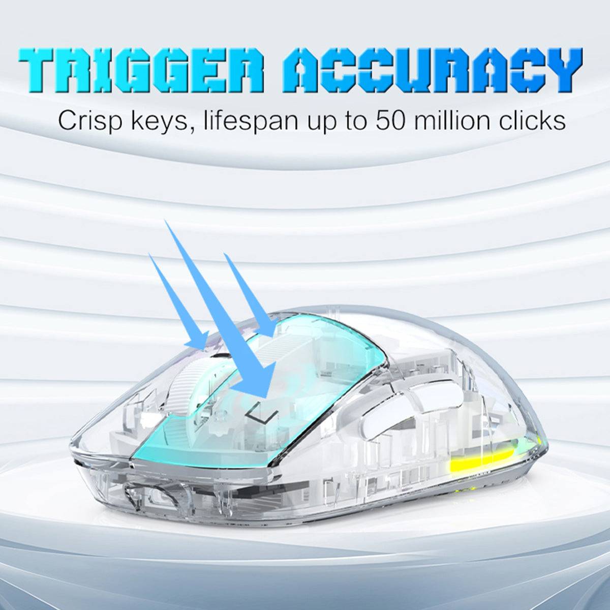 ONIKUMA CW926 Gaming Mouse with high trigger accuracy, crisp keys, and a lifespan of up to 50 million clicks for durability and performance.