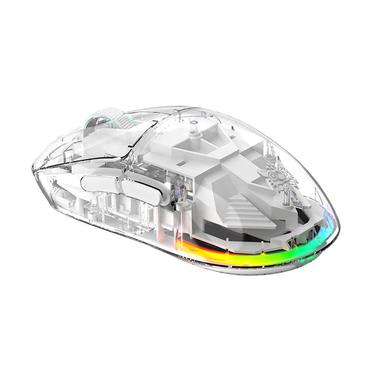 ONIKUMA CW926 Gaming Mouse with a futuristic transparent design, ergonomic shape, and vibrant RGB lighting for an enhanced gaming experience.