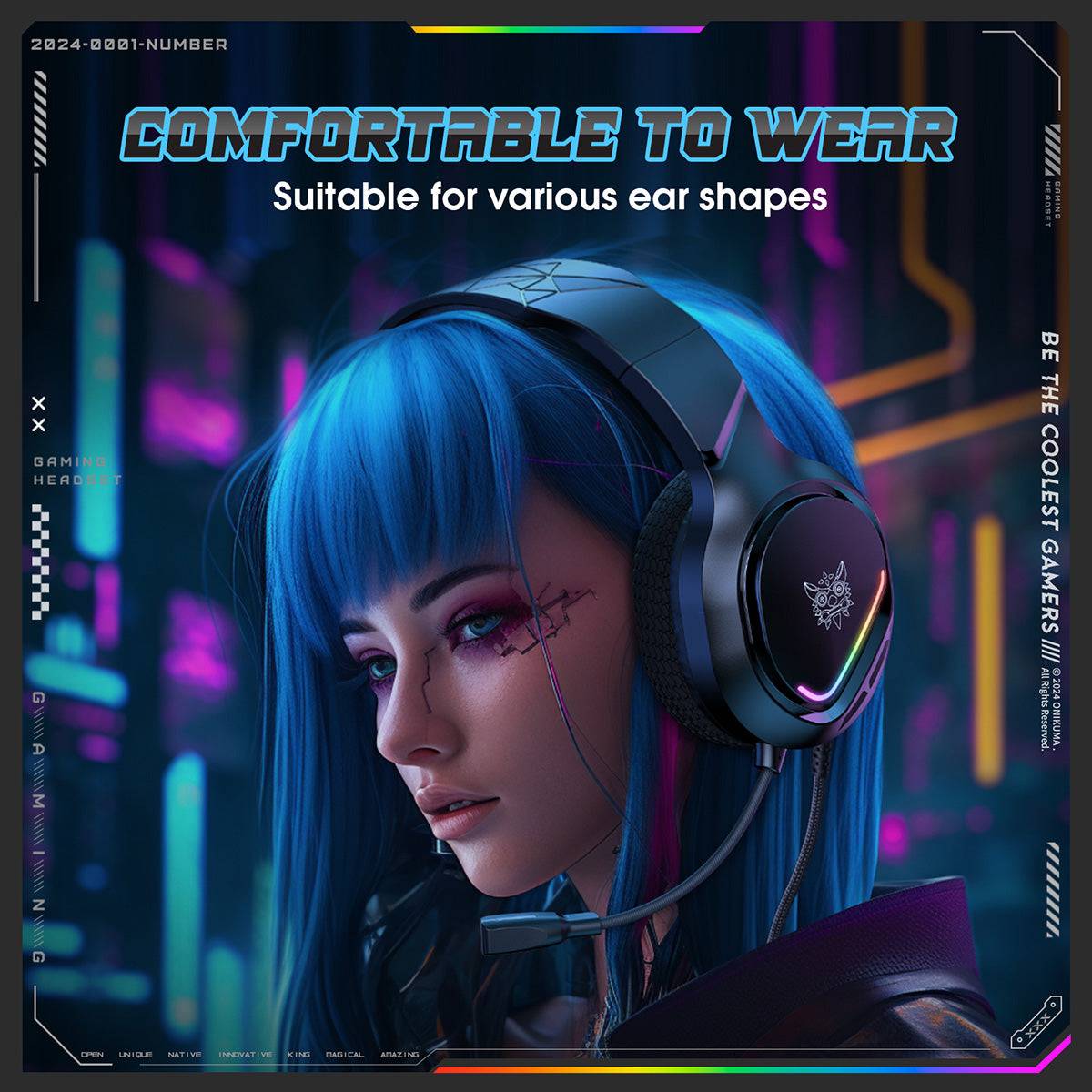 Comfortable to wear ONIKUMA X31 Gaming Headset, designed to fit various ear shapes for extended gaming sessions.