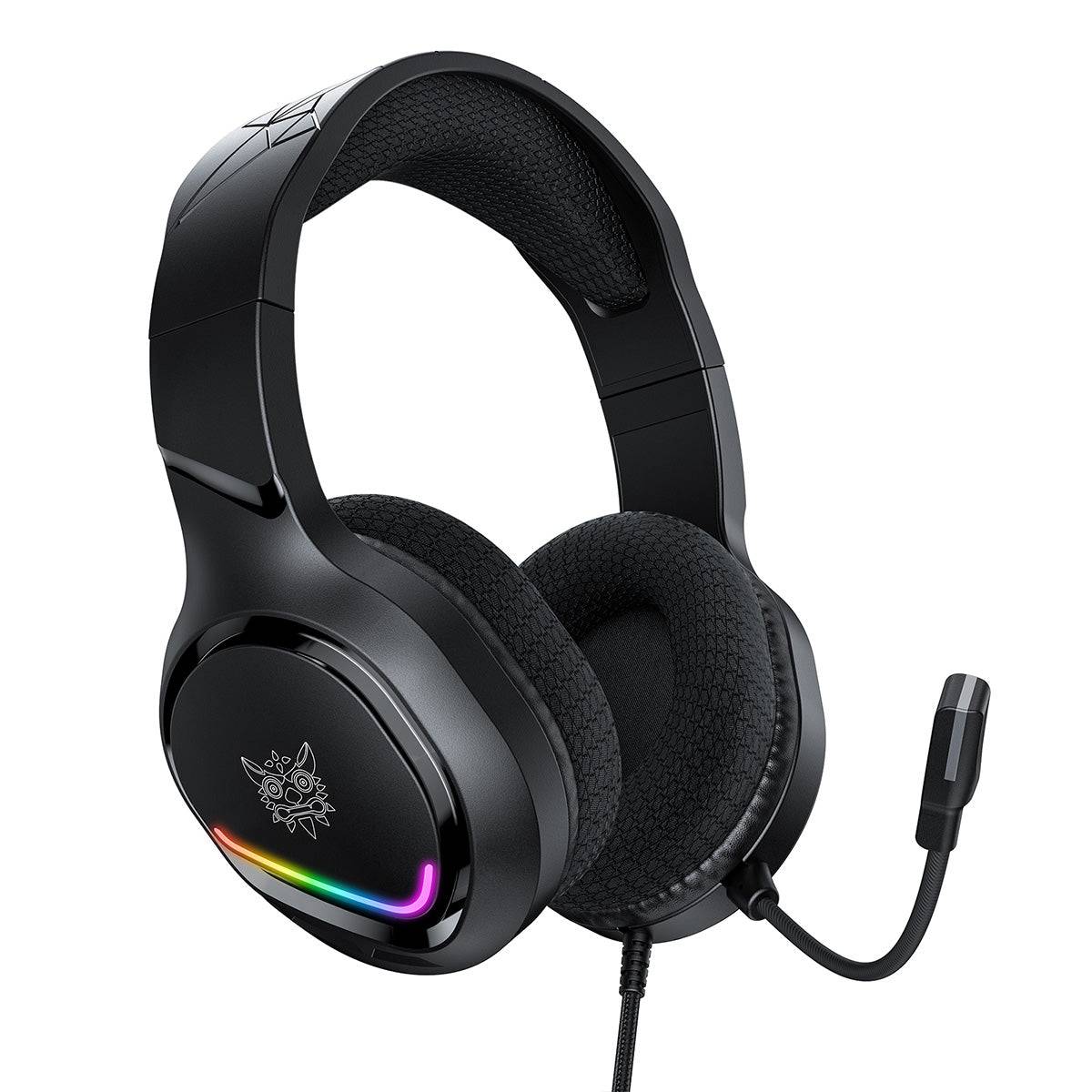 ONIKUMA X31 RGB Light Wired Gaming Headset with an adjustable microphone and soft ear cushions for maximum comfort.