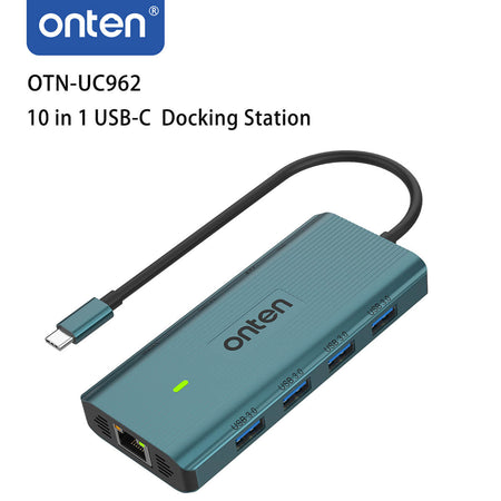 Onten UC962 10 in 1 USB-C Multi-Function Docking Station - Hugmie