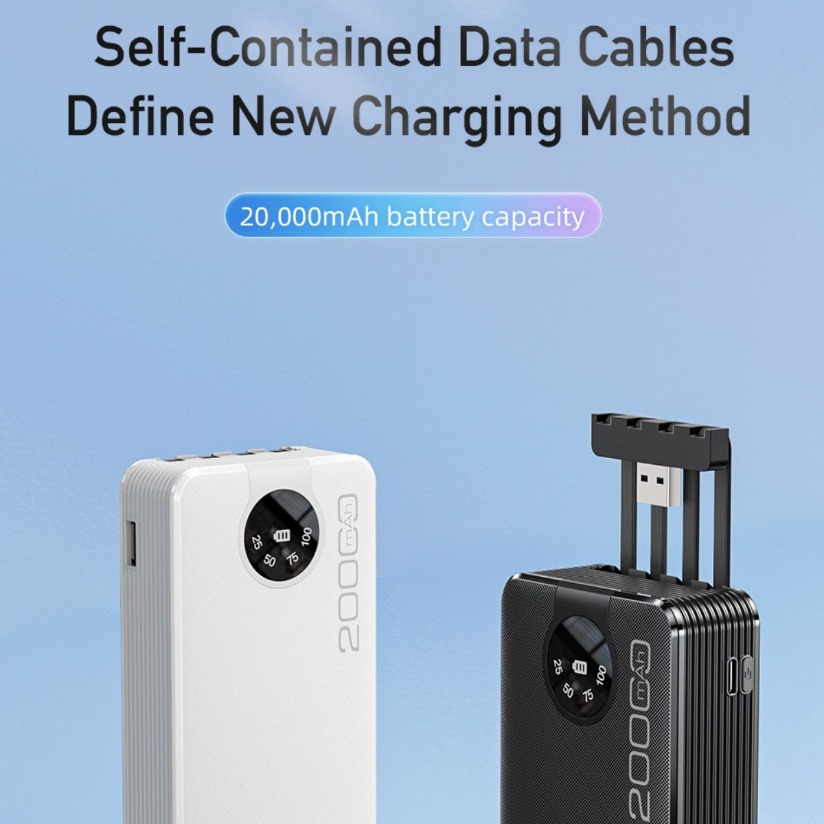 AWEI P134K Multiple Output Power Bank With Cable White