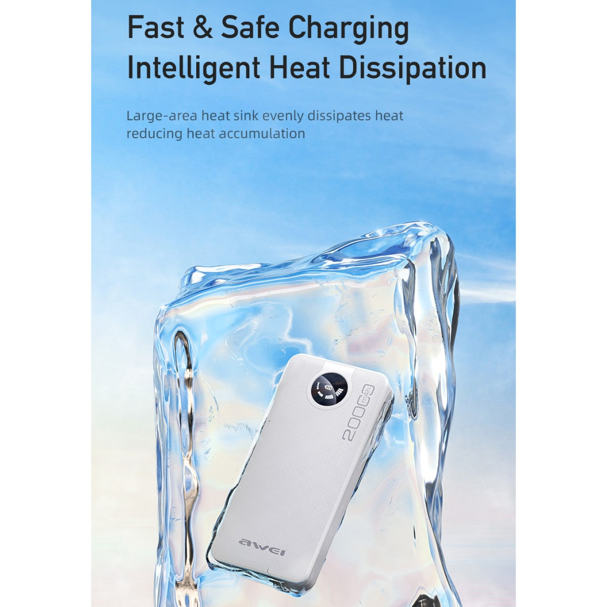 AWEI P134K Multiple Output Power Bank With Cable White