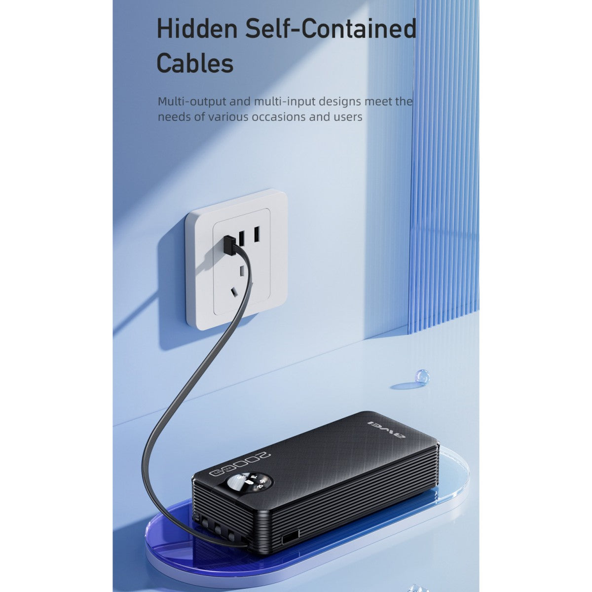 AWEI P134K Multiple Output Power Bank With Cable White