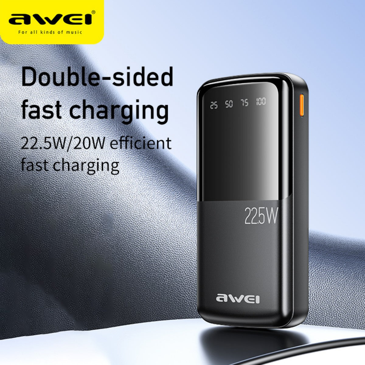 AWEI P13K Power Bank with 22.5W/20W double-sided fast charging, designed for efficient power delivery in Electronics Accessories.