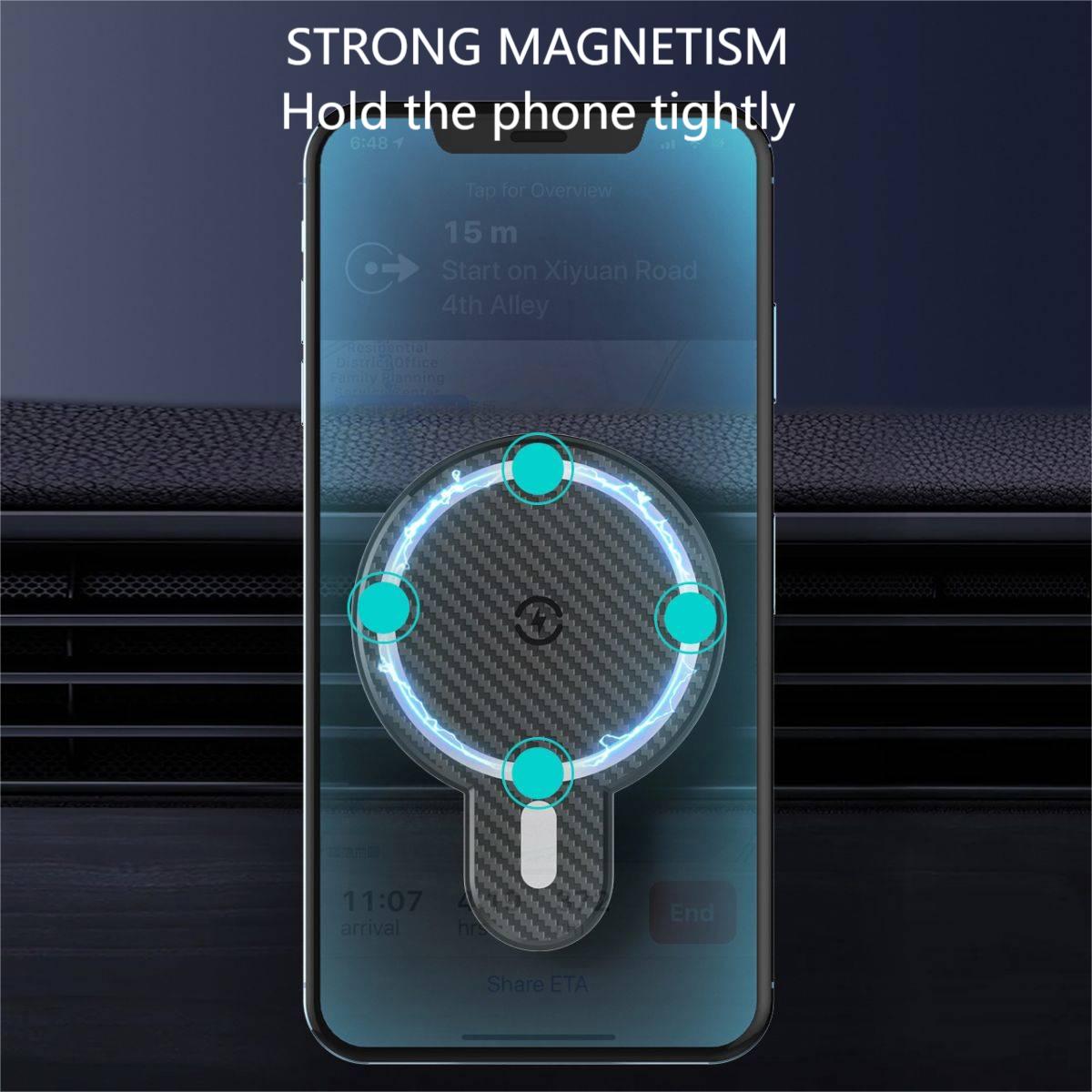 LDNIO MA20 15W Magnetic Wireless Charging Car Phone Holder - Hugmie