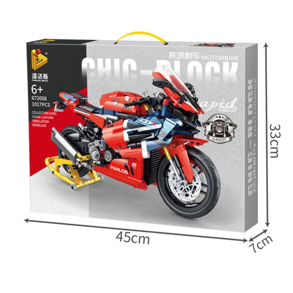 Panlos Brick Technical Off-road Motorcycle Model Building Blocks Set - Hugmie