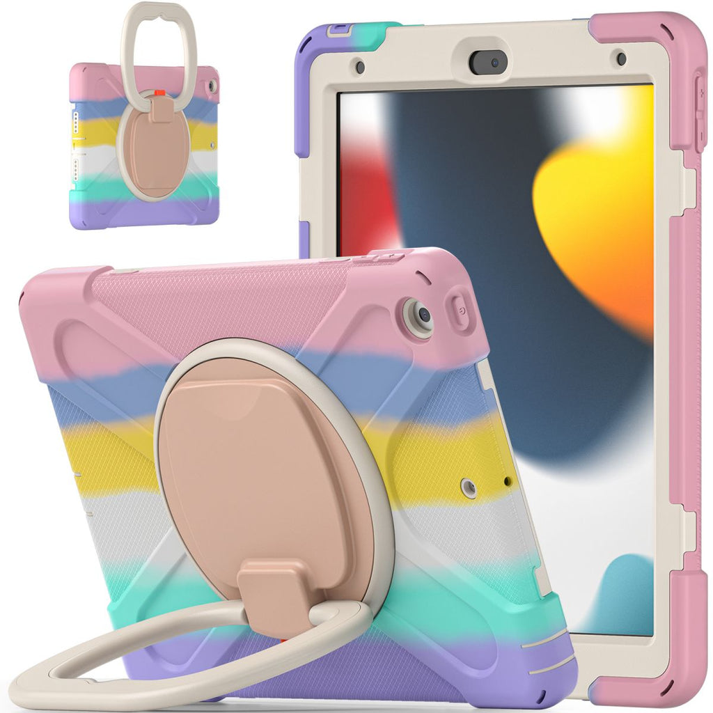 Pirate Kids iPad 10.2 Protective Case with a colorful design, 360° rotatable handle, and shockproof triple-layer protection for iPad 7th/8th/9th Gen.