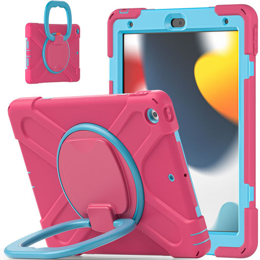 Pink and blue Pirate Kids iPad 10.2 Protective Case with a foldable handle, ensuring durability and portability for iPad 7th/8th/9th Gen.