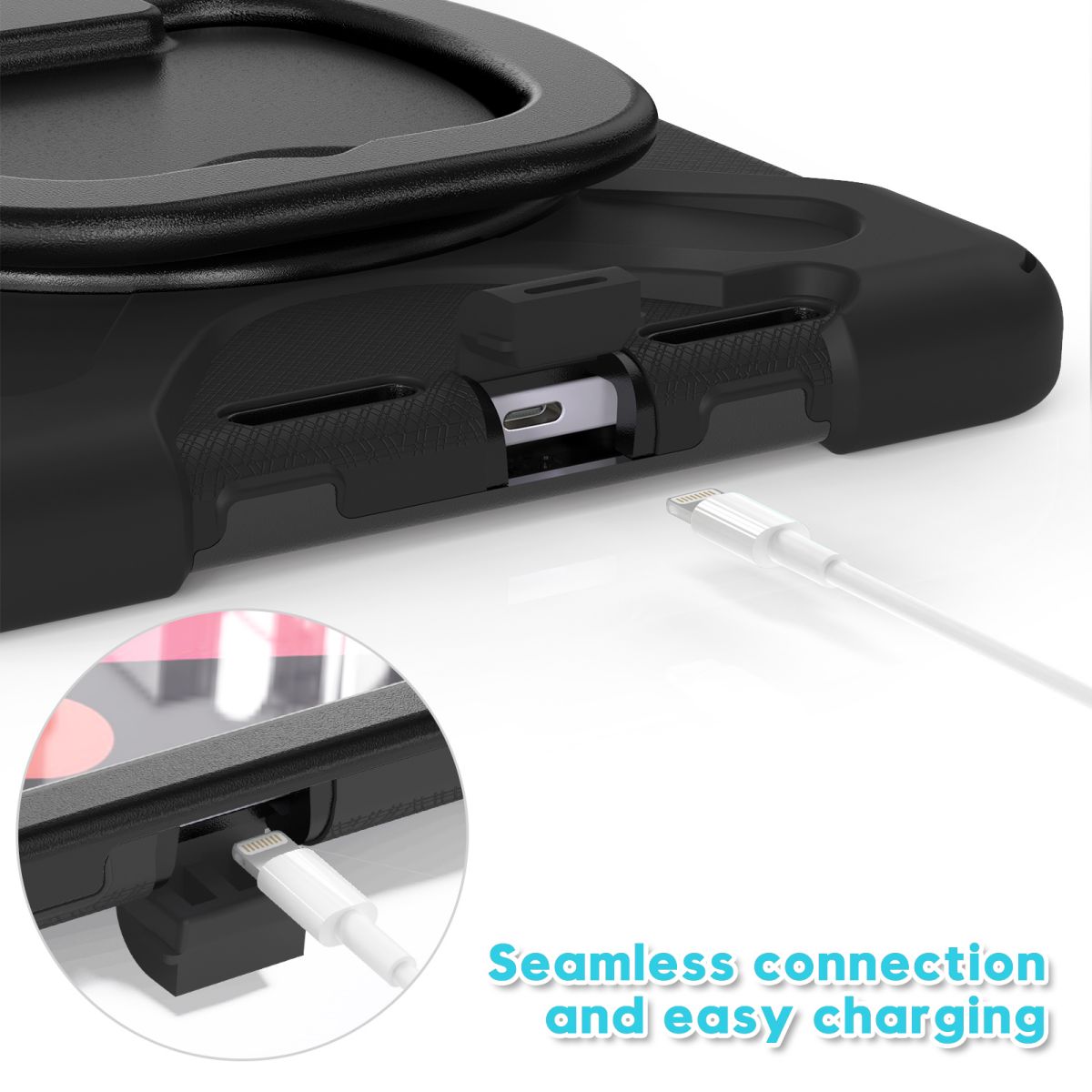 Seamless connection and easy charging with the iPad Mini 6 protective case. Precise cutouts ensure hassle-free access to ports and buttons.