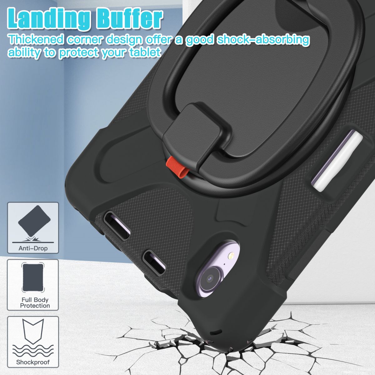 Shockproof iPad Mini 6 case with reinforced corners for superior drop protection. Ensures full-body coverage and durability for kids and adults alike.