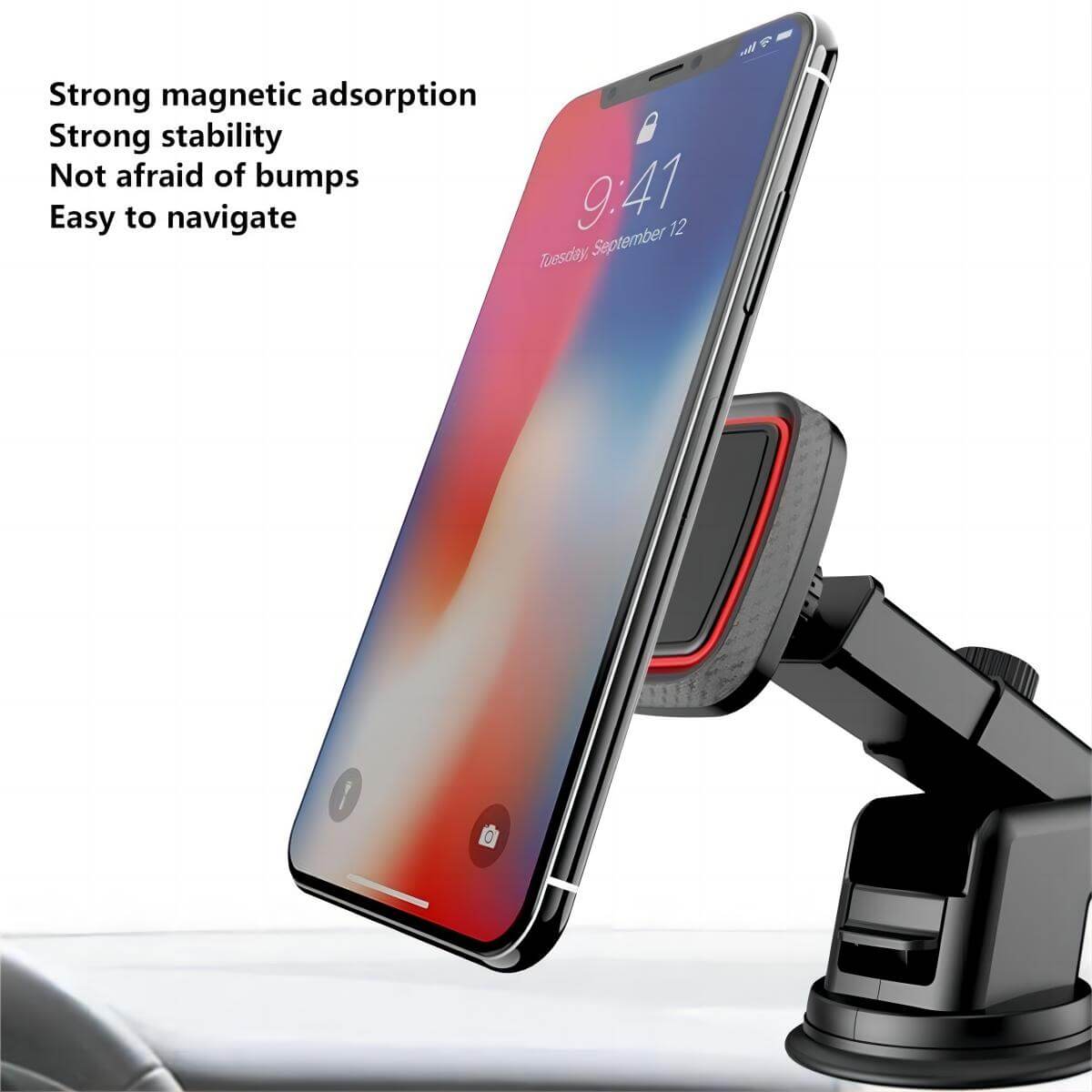 UN-22 Magnetic Car Phone Holder featuring strong magnetic adsorption and stability for easy navigation.