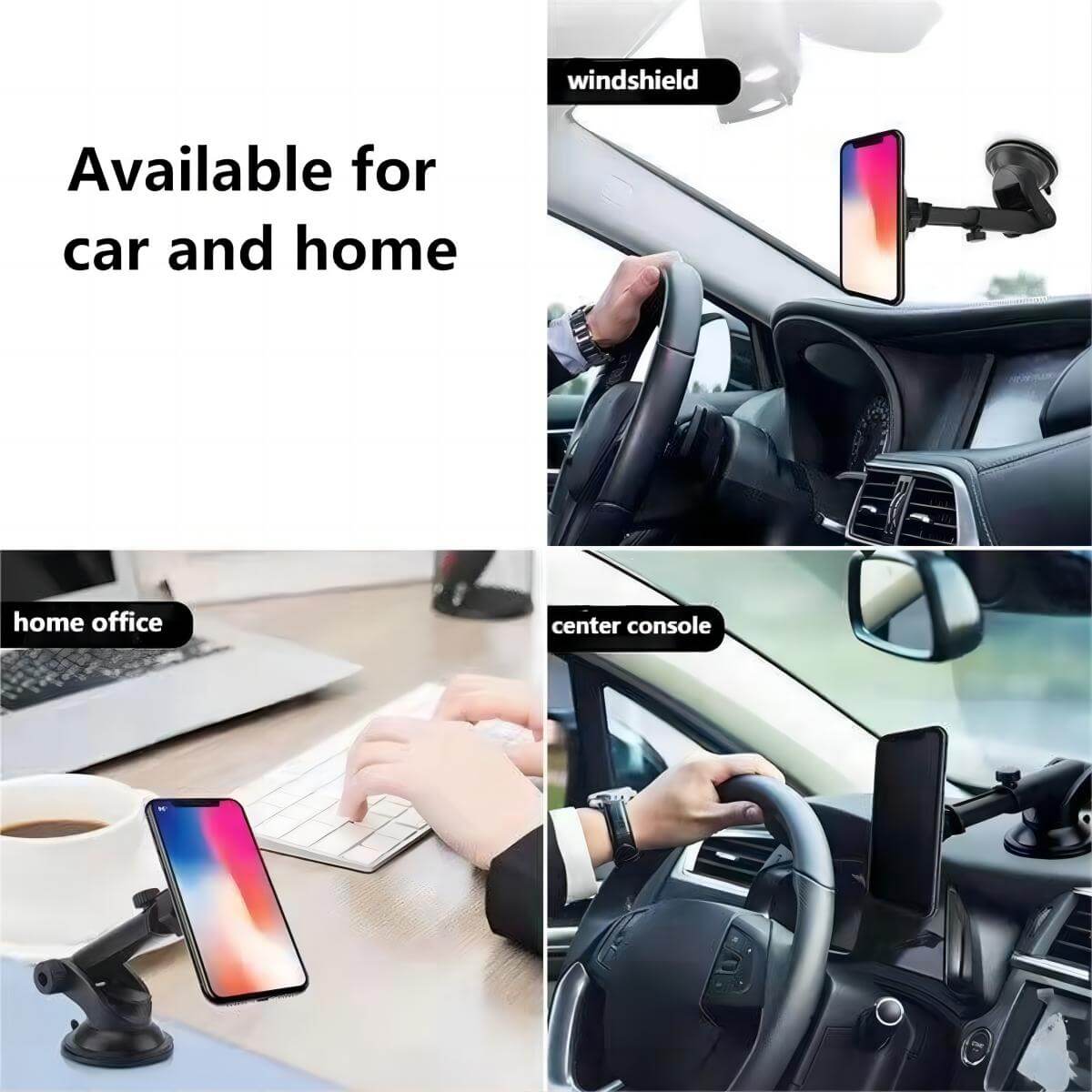 Versatile UN-22 Magnetic Car Phone Holder suitable for windshield, center console, and home office use.