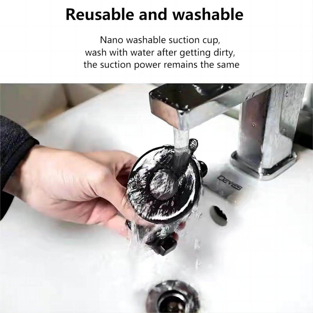 Reusable and washable nano suction cup of the UN-22 Magnetic Car Phone Holder for long-lasting performance.