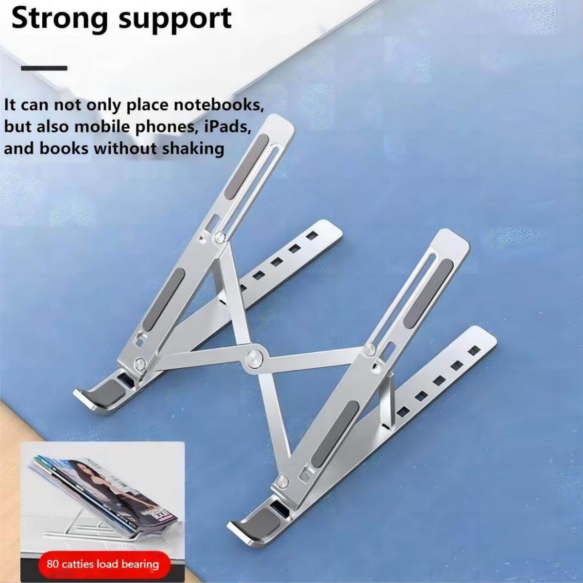 Strong and durable Z34 Laptop Stand with high load-bearing capacity. Supports laptops, tablets, and books without shaking.